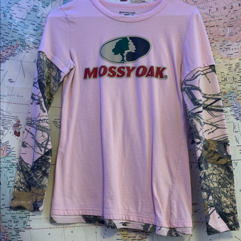 PINK CAMO MOSSY OAK LONG SLEEVE TEE SHIRT
